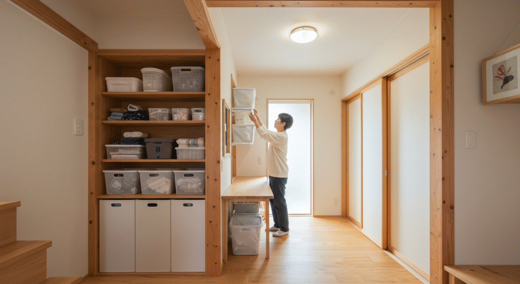 収納と動線が工夫された日本の住宅内部
